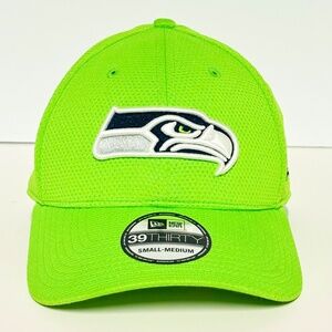 New Era Seattle Seahawks Big Logo 39THIRTY Flex Hat - Neon Green